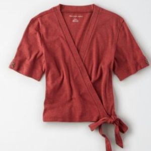 American Eagle Wrap V-neck Top